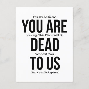 Carte Postale Vous êtes mort pour nous maintenant, Collègue Fare