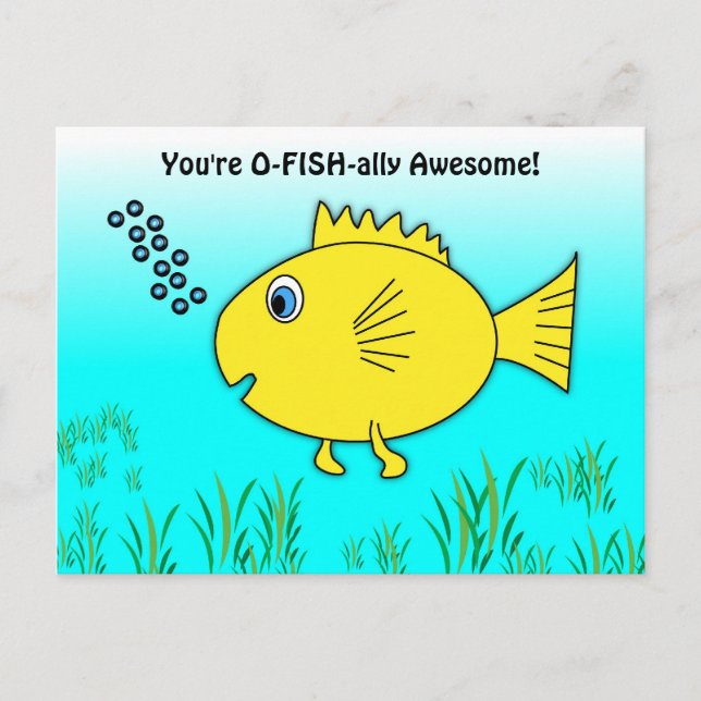 Carte Postale Vous êtes O-Fish-ally Awesome Swimming Goldfish (Devant)