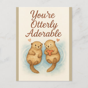 Carte Postale Vous êtes Otterly Adorable - Boutons d'aquarelle m