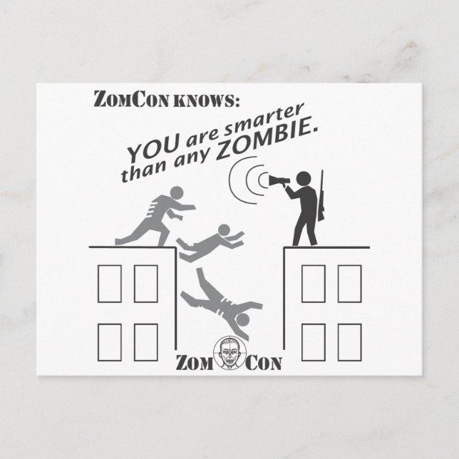 Carte Postale Vous Êtes Plus Intelligent Que N'Importe Quel Zomb (Devant)