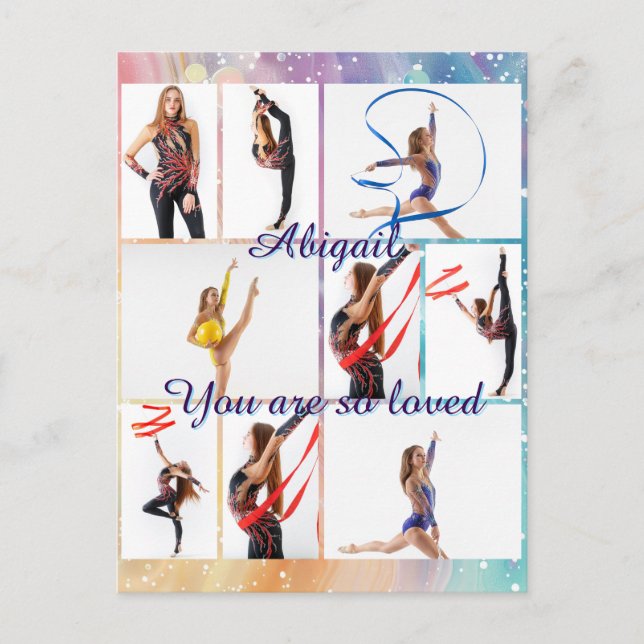 Carte Postale Vous êtes tellement aimé 9 Collage de photos & Nom (Devant)