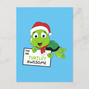 Carte Postale Vous Êtes Turtley Awesome Funny Turtle Puns Bleu