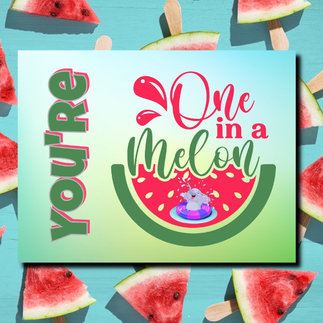 Carte Postale Vous êtes un dans un éléphant Melon qui pense à vo (Créateur téléchargé)