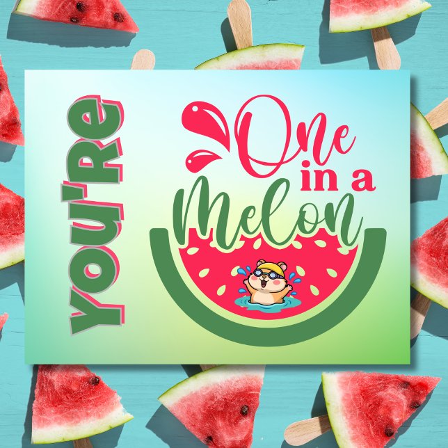 Carte Postale Vous êtes un dans un Melon Hamster Penser à vous (Créateur téléchargé)