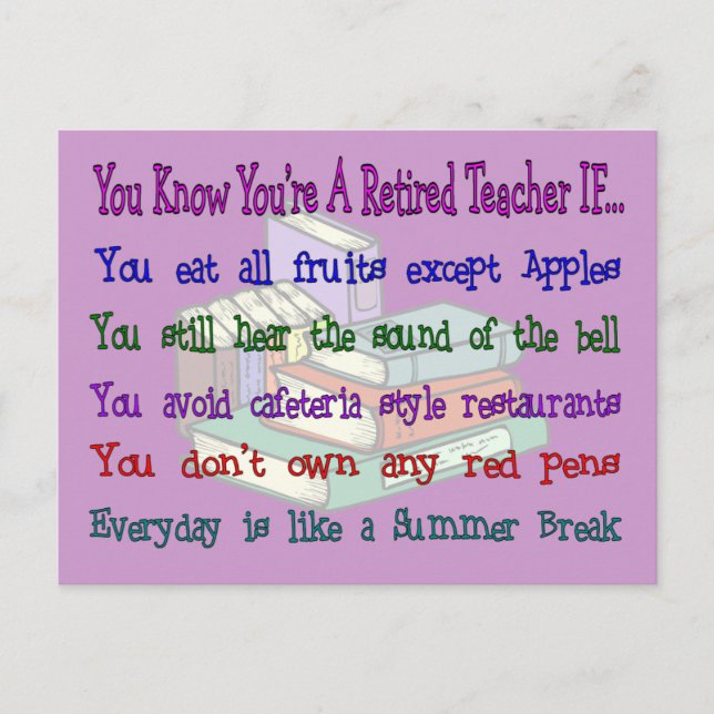 Carte Postale Vous êtes un enseignant à la retraite SI... (Devant)