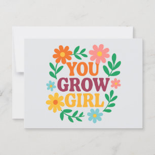 Carte Postale Vous Grandissez Fille - Bright Floral Inspirationa