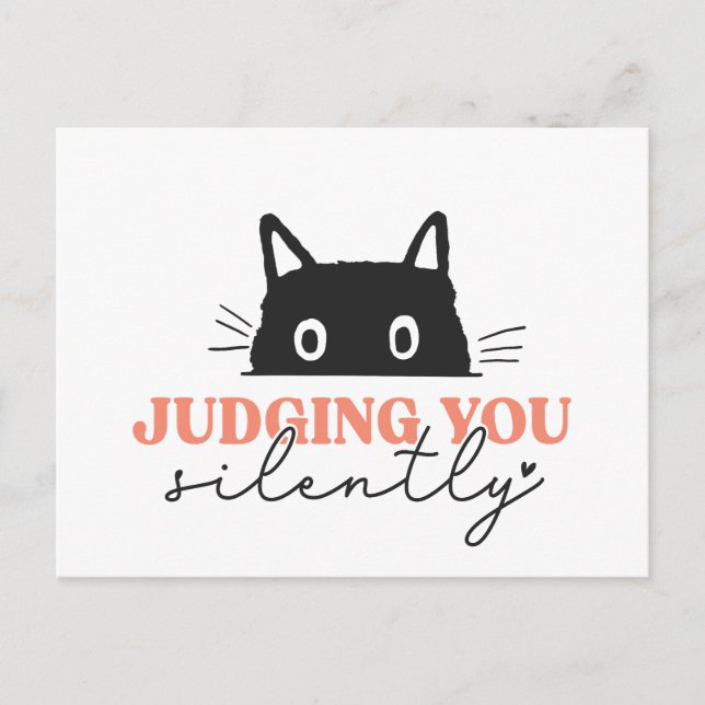 Carte Postale Vous Juger Silencieux Chat Kitty (Devant)
