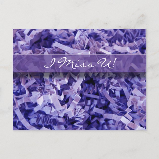 Carte Postale Vous Manquez Papier Purple Shreds Photographie (Devant)