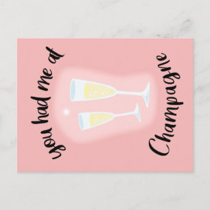 Carte Postale Vous m'avez eu à Champagne // Fun Girly