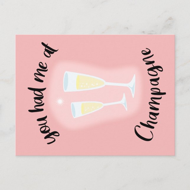 Carte Postale Vous m'avez eu à Champagne // Fun Girly (Devant)