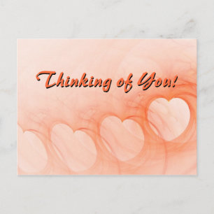 Carte Postale Vous me manquez Ligne Orange de Coeur Abstrait
