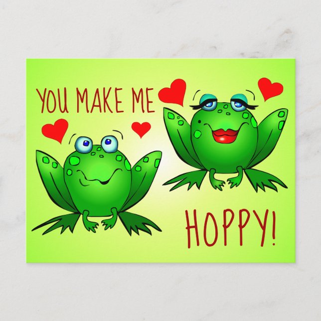 Carte Postale Vous Me Rendez Heureux Grenouilles Mignonnes Amour (Devant)