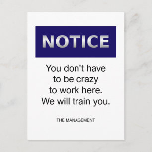 Carte Postale Vous n'avez pas besoin d'être fou avis drôle