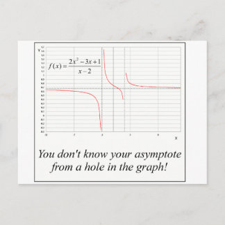 Carte Postale Vous ne connaissez pas votre asymptote...