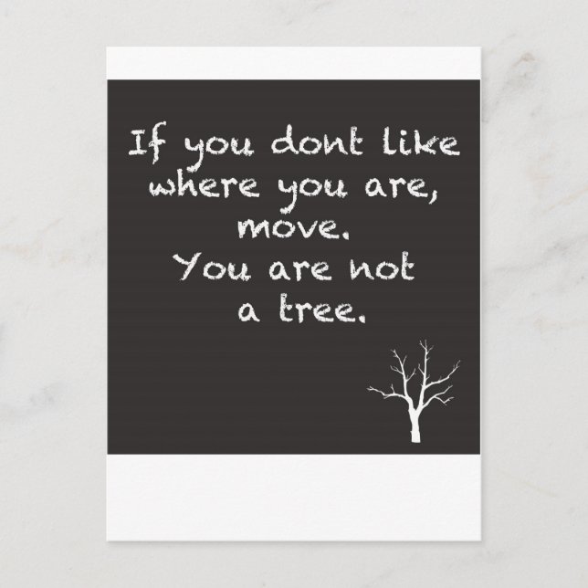 Carte Postale Vous n'êtes PAS un arbre (Devant)