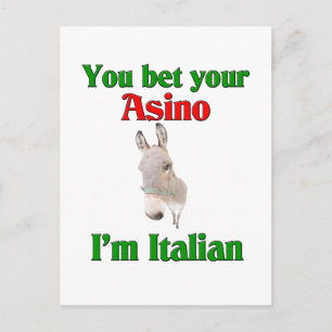Carte Postale Vous pariez votre Asino que je suis italien