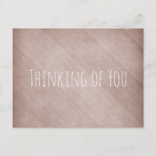 Carte Postale Vous Pensant Diagonal Brun Rayures Grunge