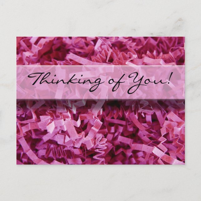 Carte Postale Vous penser Abstrait Morceaux de Papier Rose Photo (Devant)
