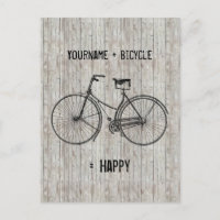 Vous Plus Vélo Égale Heureux Planche En Bois Antiq