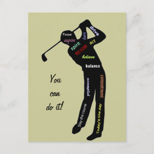 Carte Postale Vous pouvez le faire ! Golf, Sport, Motivation Mot