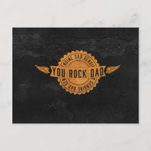 Carte Postale Vous Rock Papa Orange Black Emblem