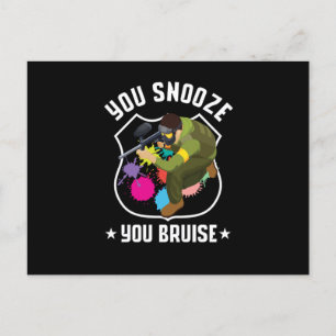 Carte Postale Vous Snooze You Bruise Paintball Player Marker Cad