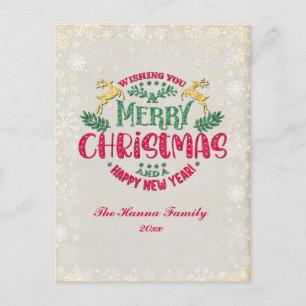 Carte Postale Vous souhaite un Joyeux Noël et une Bonne Année