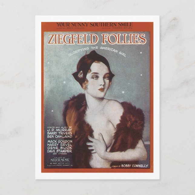 Carte Postale Vous Sunny Southern Smile Ziegfeld Follies Songboo (Devant)