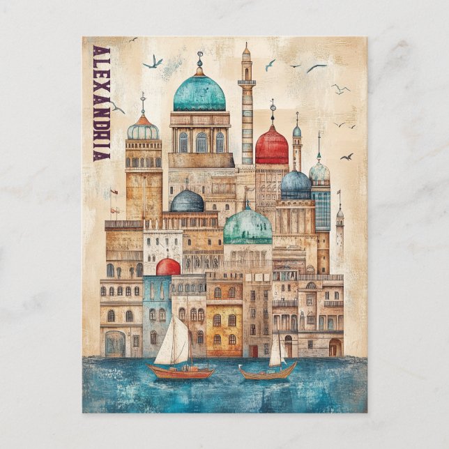 Carte Postale Voyage à Alexandrie Egypte (Devant)