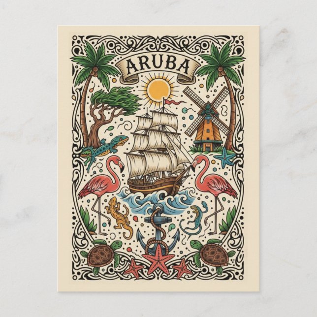 Carte Postale Voyage à Aruba (Devant)