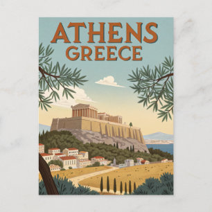 Carte Postale Voyage à Athènes Vintage