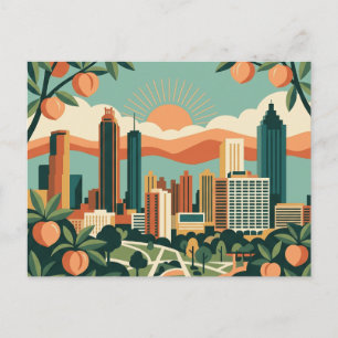 Carte Postale Voyage à Atlanta Géorgie Vintage Rétro
