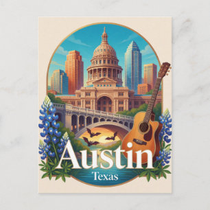 Carte Postale Voyage à Austin Texas Capitole États-Unis