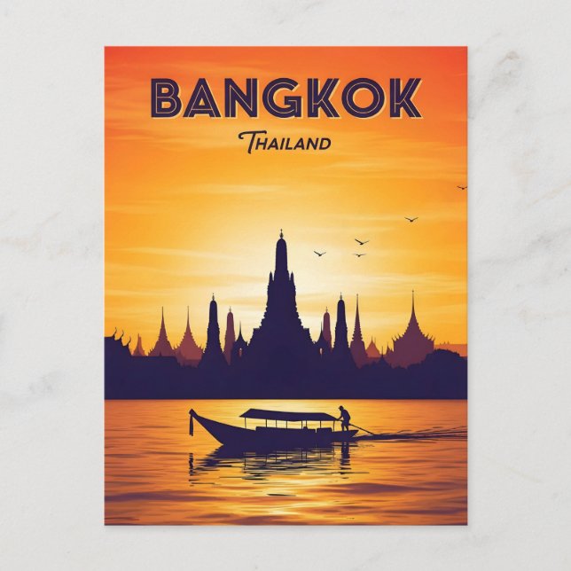 Carte Postale Voyage à Bangkok Thaïlande vintage (Devant)