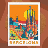 Voyage à Barcelone Espagne Vintage