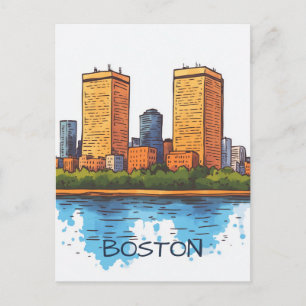 Carte Postale Voyage à Boston MA États-Unis