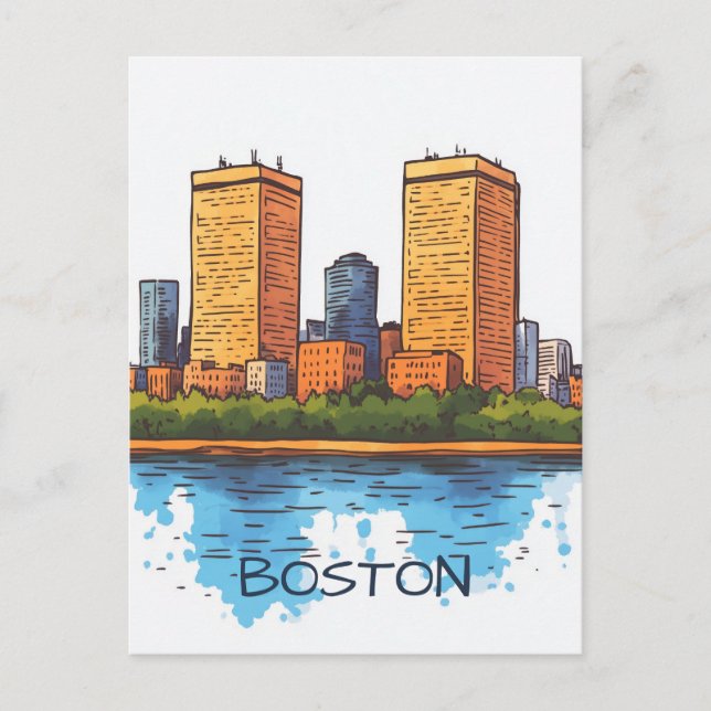 Carte Postale Voyage à Boston MA États-Unis (Devant)