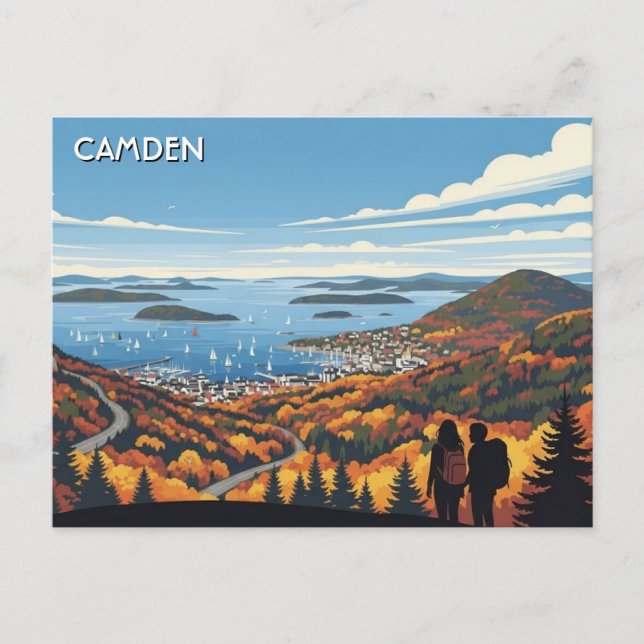 Carte Postale Voyage à Camden dans le Maine (Devant)