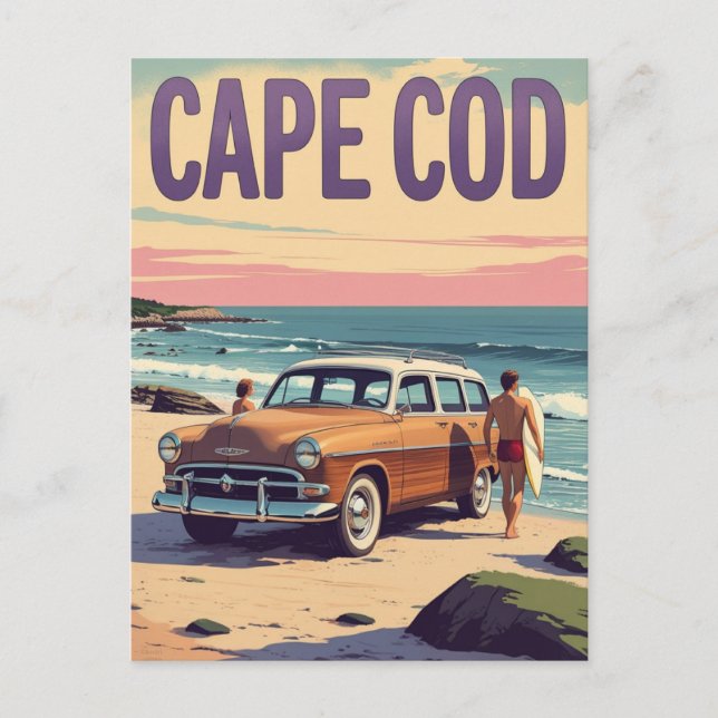 Carte Postale Voyage à Cape Cod MA Surf (Devant)