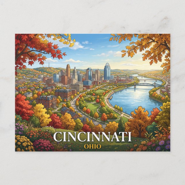 Carte Postale Voyage à Cincinnati Ohio (Devant)
