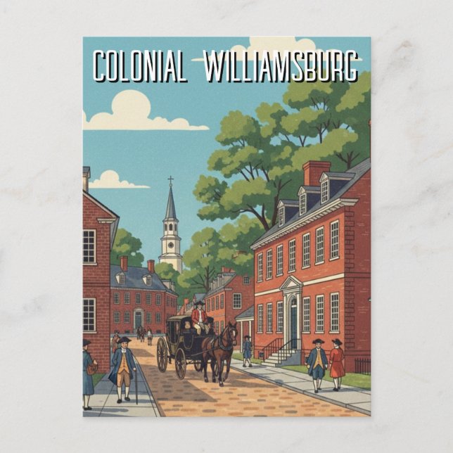 Carte Postale Voyage à Colonial Williamsburg en Virginie (Devant)