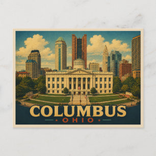 Carte Postale Voyage à Columbus Ohio Vintage
