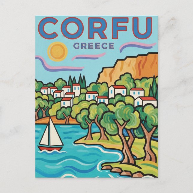 Carte Postale Voyage à Corfou en Grèce (Devant)