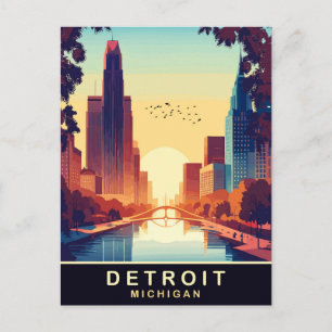 Carte Postale Voyage à Détroit, Michigan