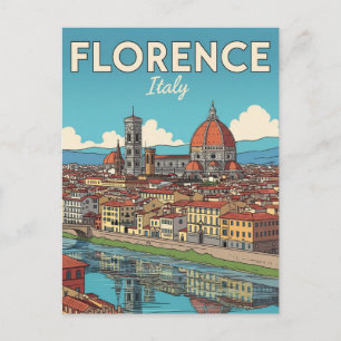 Carte Postale Voyage à Florence Italie Vintage