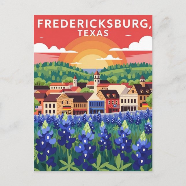 Carte Postale Voyage à Fredericksburg Texas (Devant)