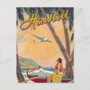 Carte Postale Voyage à Hawaï vintage
