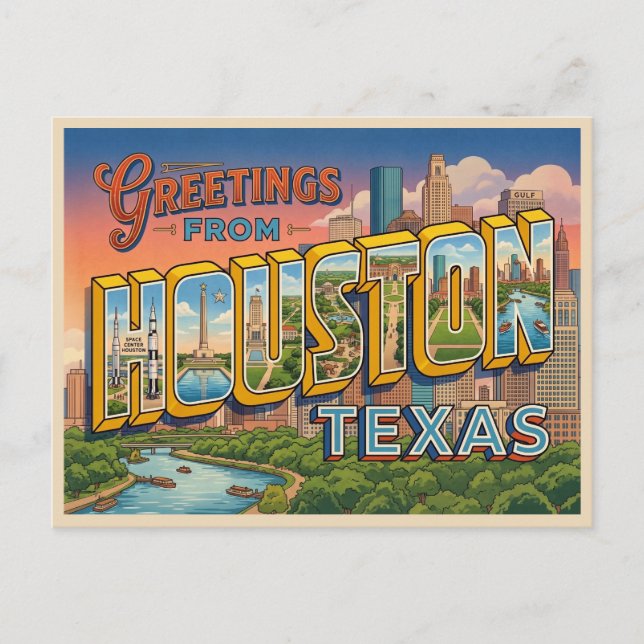Carte Postale Voyage à Houston Texas (Devant)