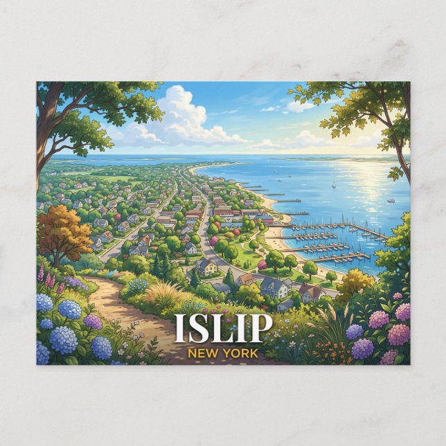 Carte Postale Voyage à Islip New York (Devant)