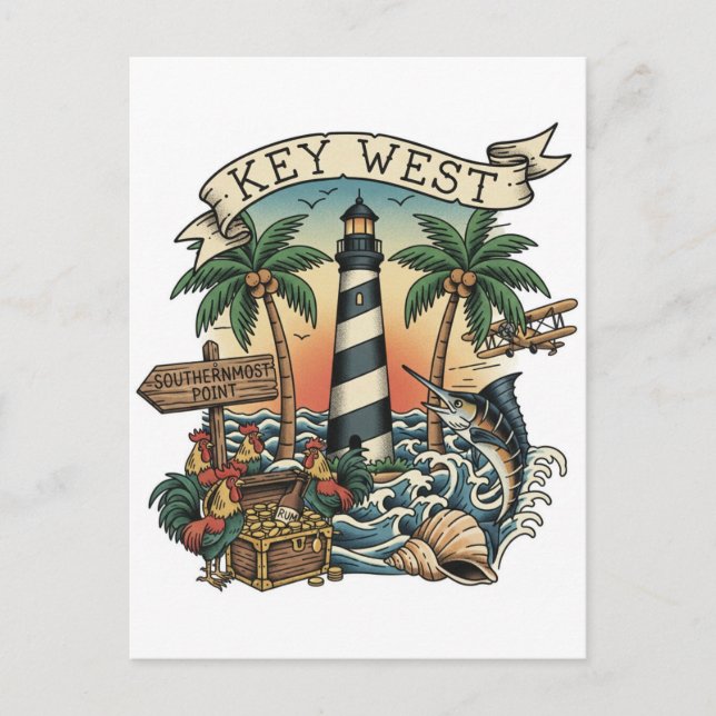 Carte Postale Voyage à Key West en Floride (Devant)